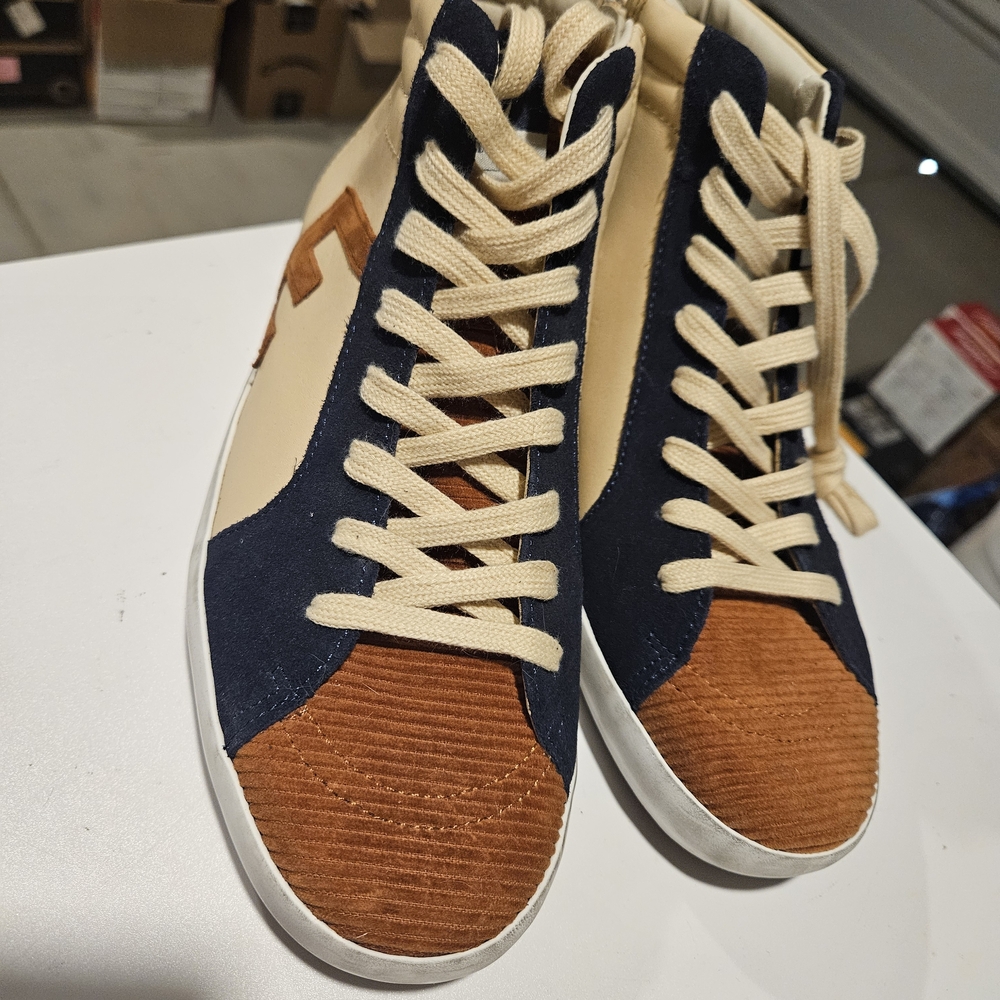 Sam Edelman Avon Kids Navy and Tan High-Top Sneakers
